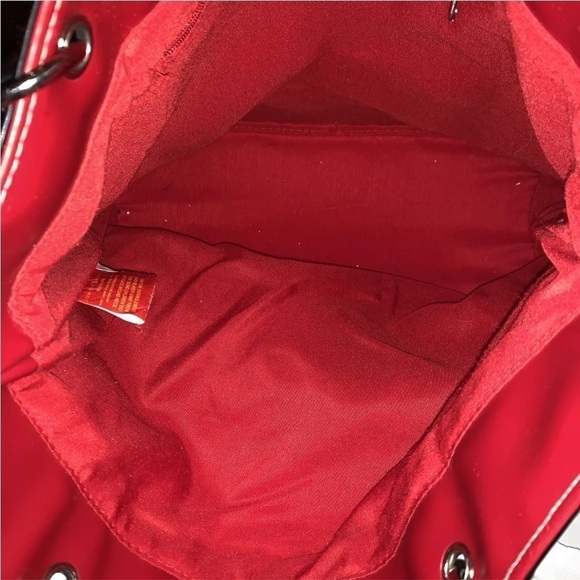 Disney Mickey Mouse Tote Bag Purse Faux Leather Canvas Red Sequins - Picture 3 of 4